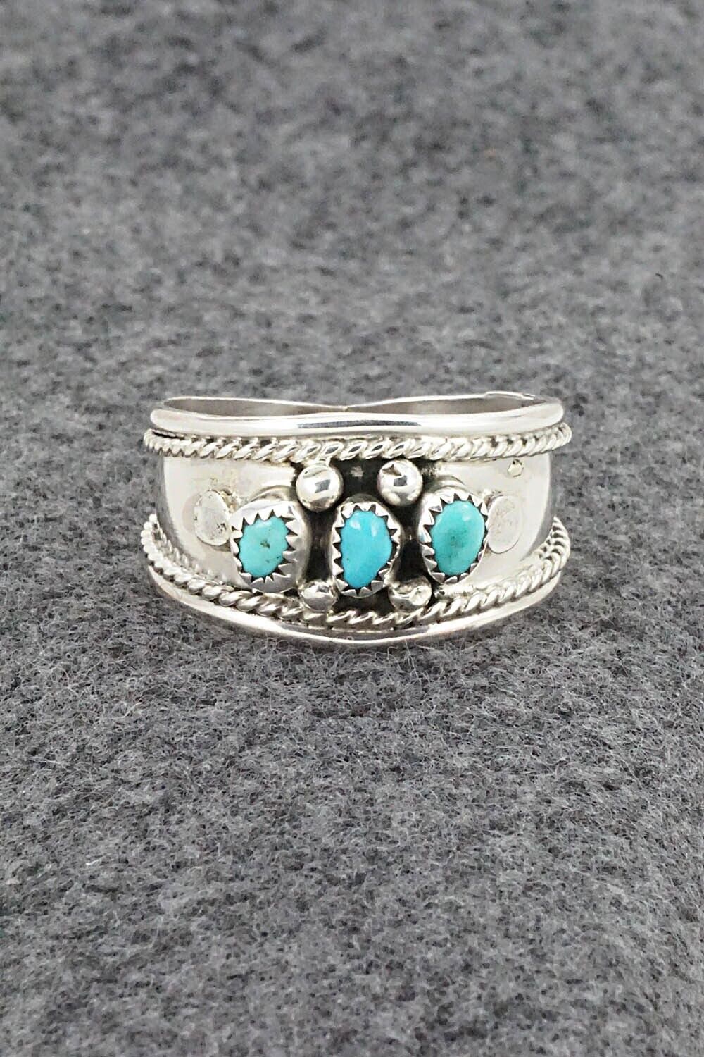 Turquoise & Sterling Silver Ring - Sondra Whitegoat - Size 13