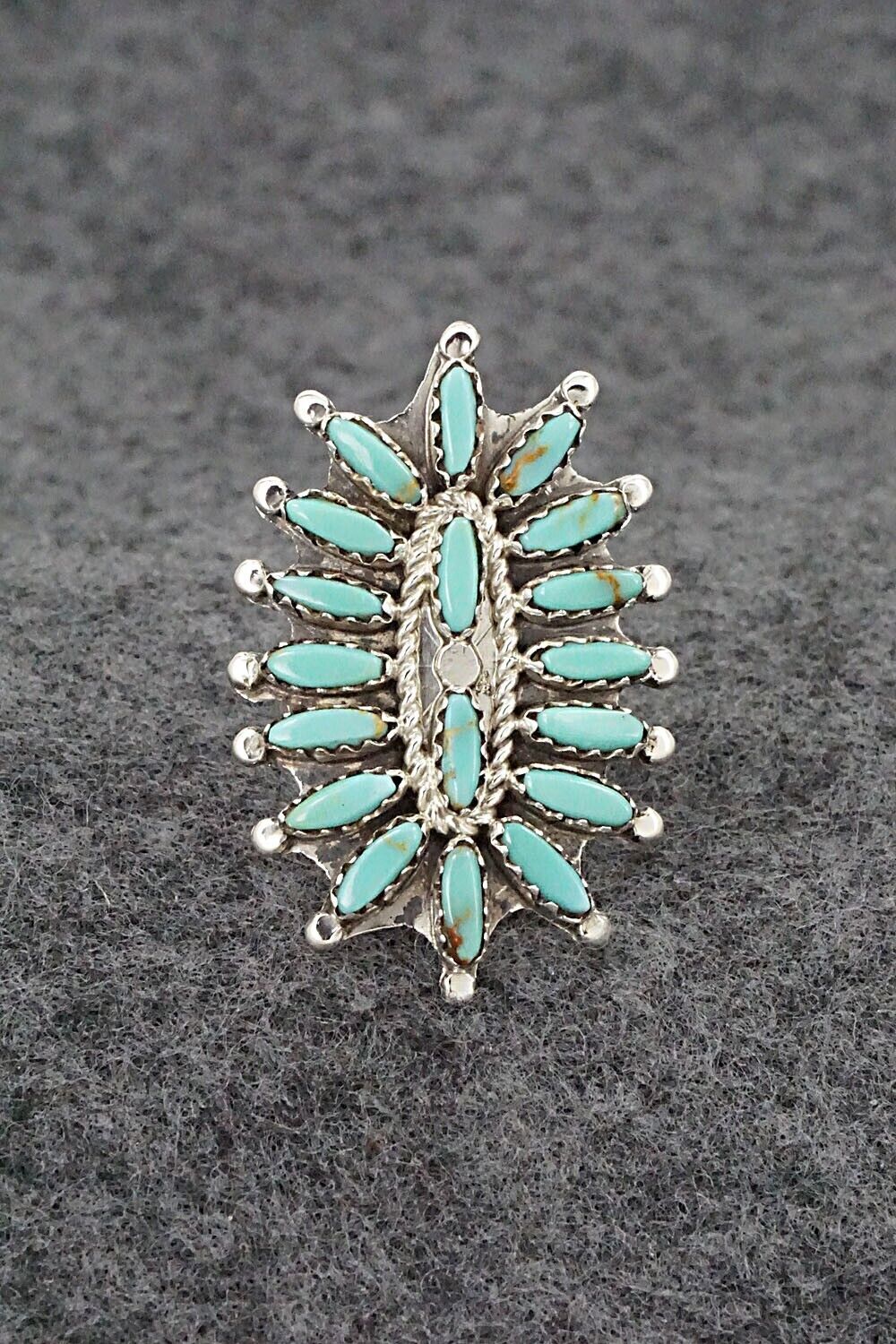 Turquoise & Sterling Silver Ring - Nathaniel Nez - Size 6
