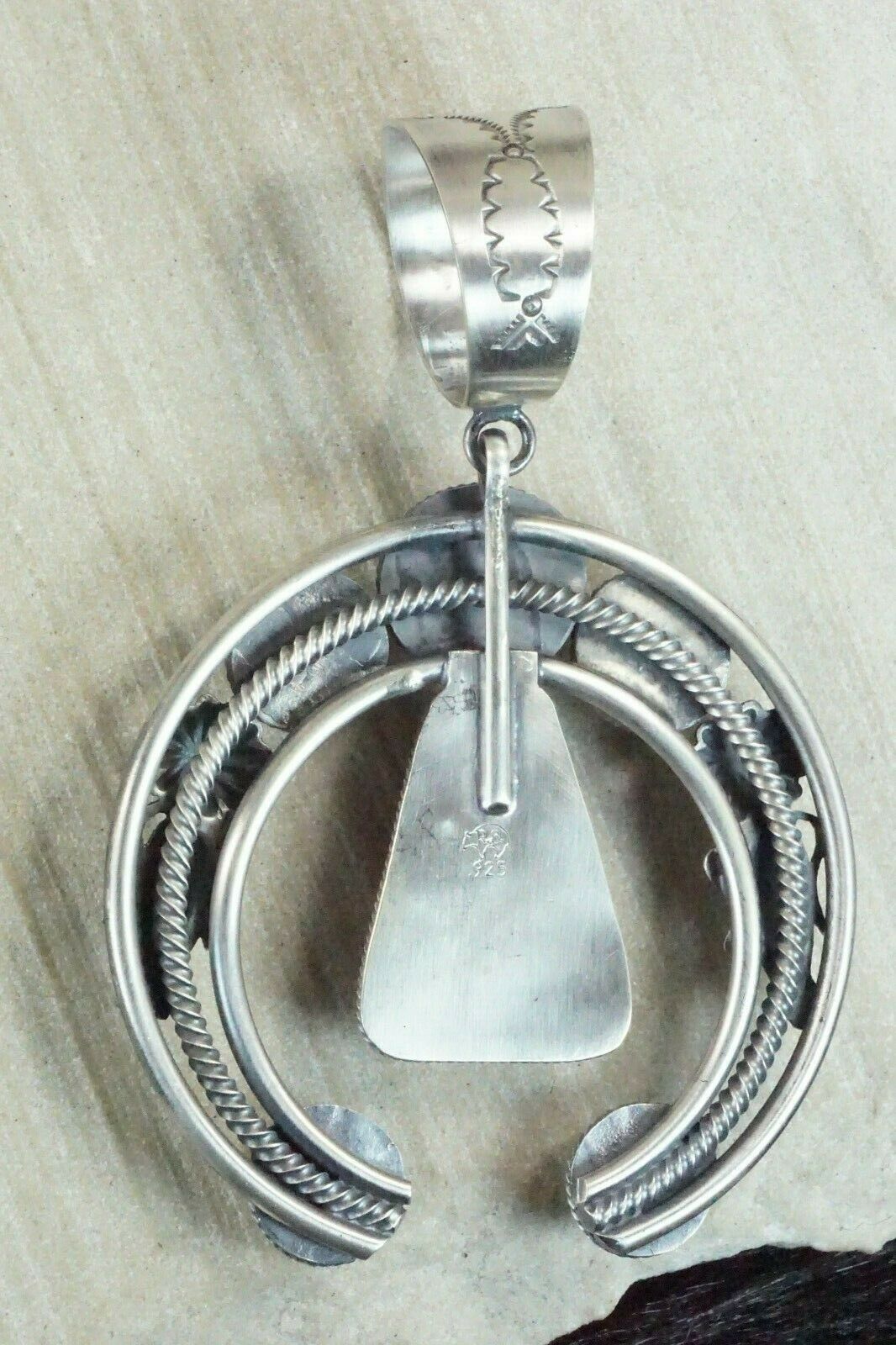 Turquoise, Spiny Oyster & Sterling Silver Naja Pendant - Raymond Delgarito