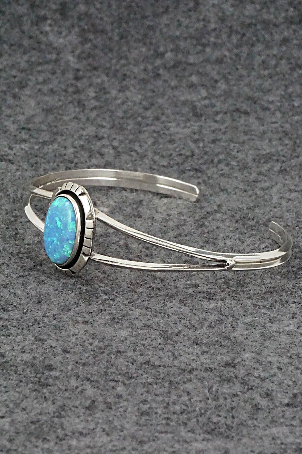 Opalite & Sterling Silver Bracelet - Amos Begay
