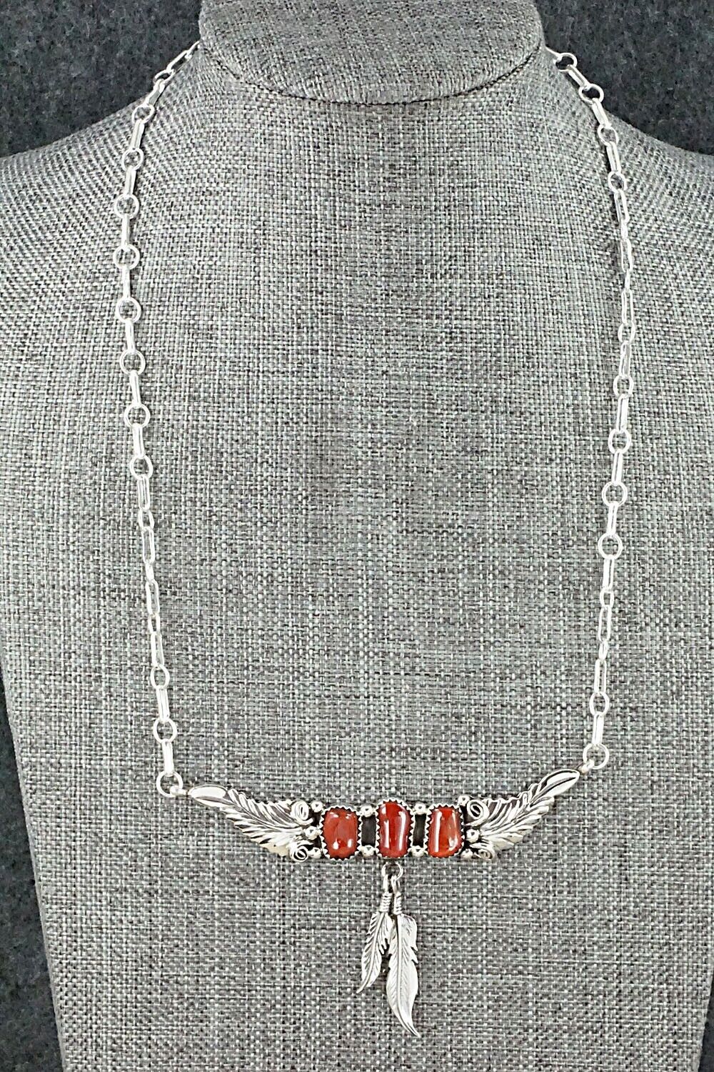 Coral & Sterling Silver Necklace - Sadie Jim