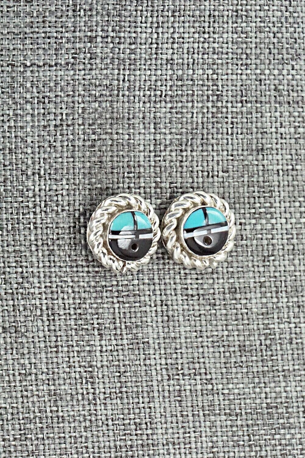 Multi Stone Inlay & Sterling Silver Earrings - Dave Lalio