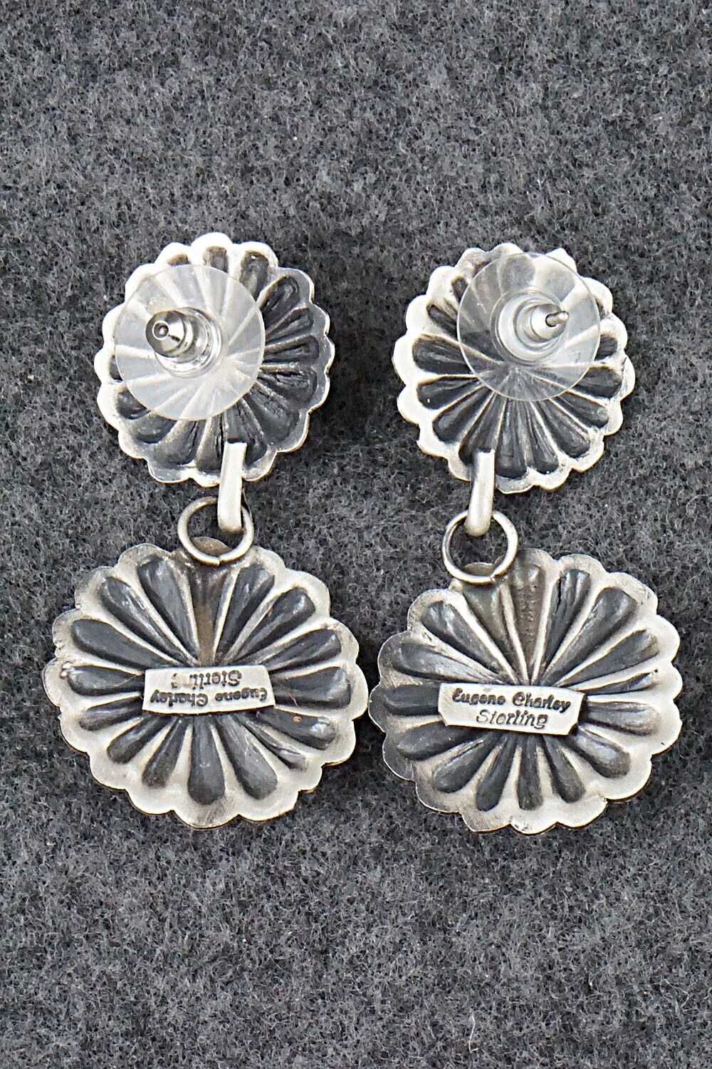 Turquoise and Sterling Silver Earrings - Eugene Charley