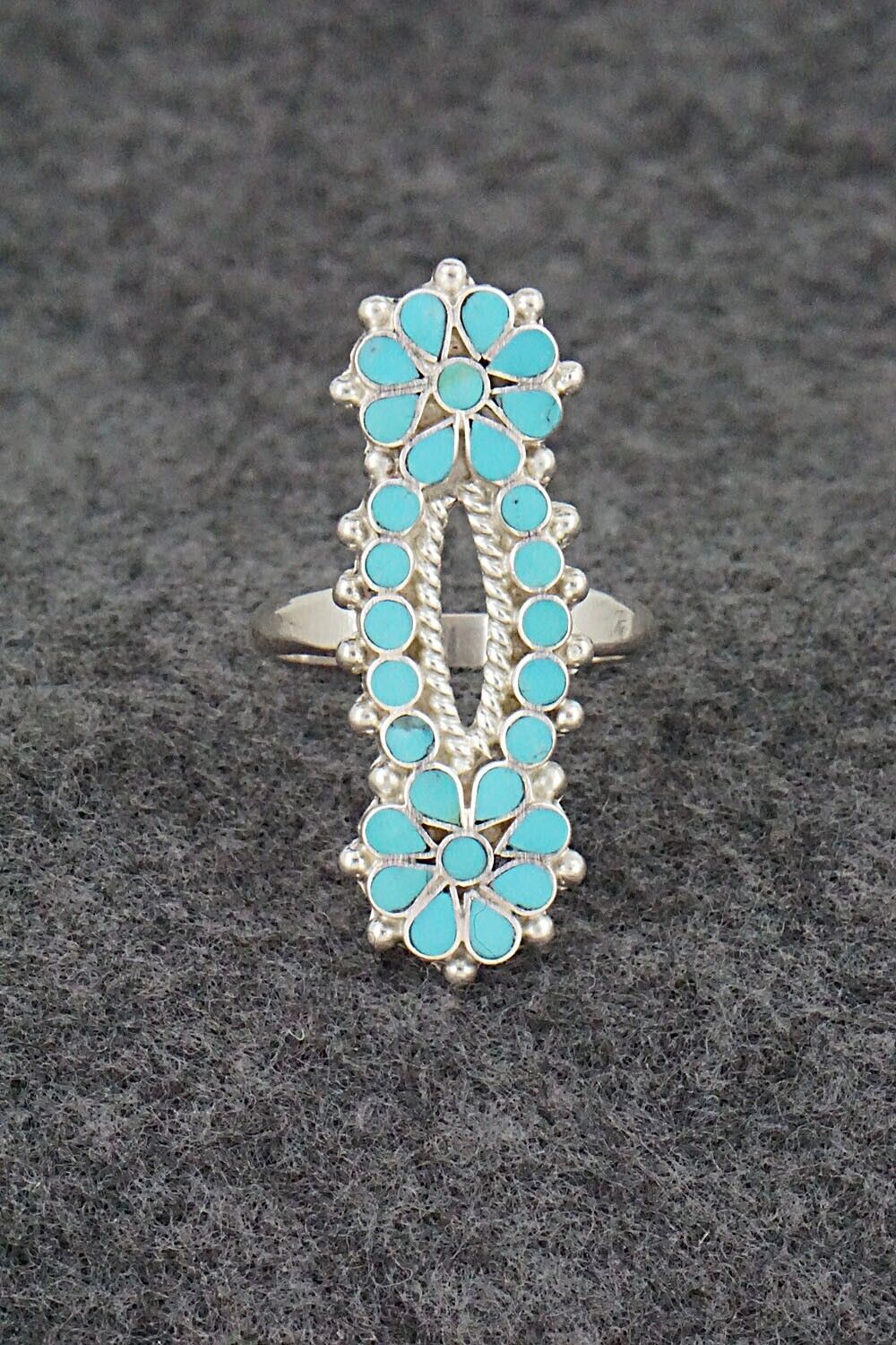 Turquoise & Sterling Silver Ring - Michelle Peina - Size 8