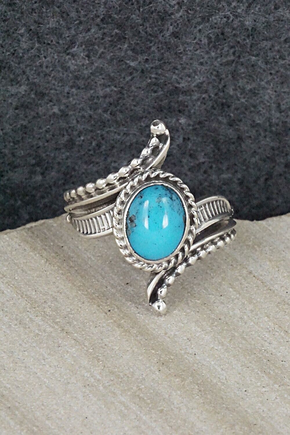 Turquoise & Sterling Silver Ring - Thomas Yazzie - Size 8