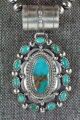 Turquoise and Sterling Silver Pendant & Necklace - Tom Lewis - High Lonesome Trading
