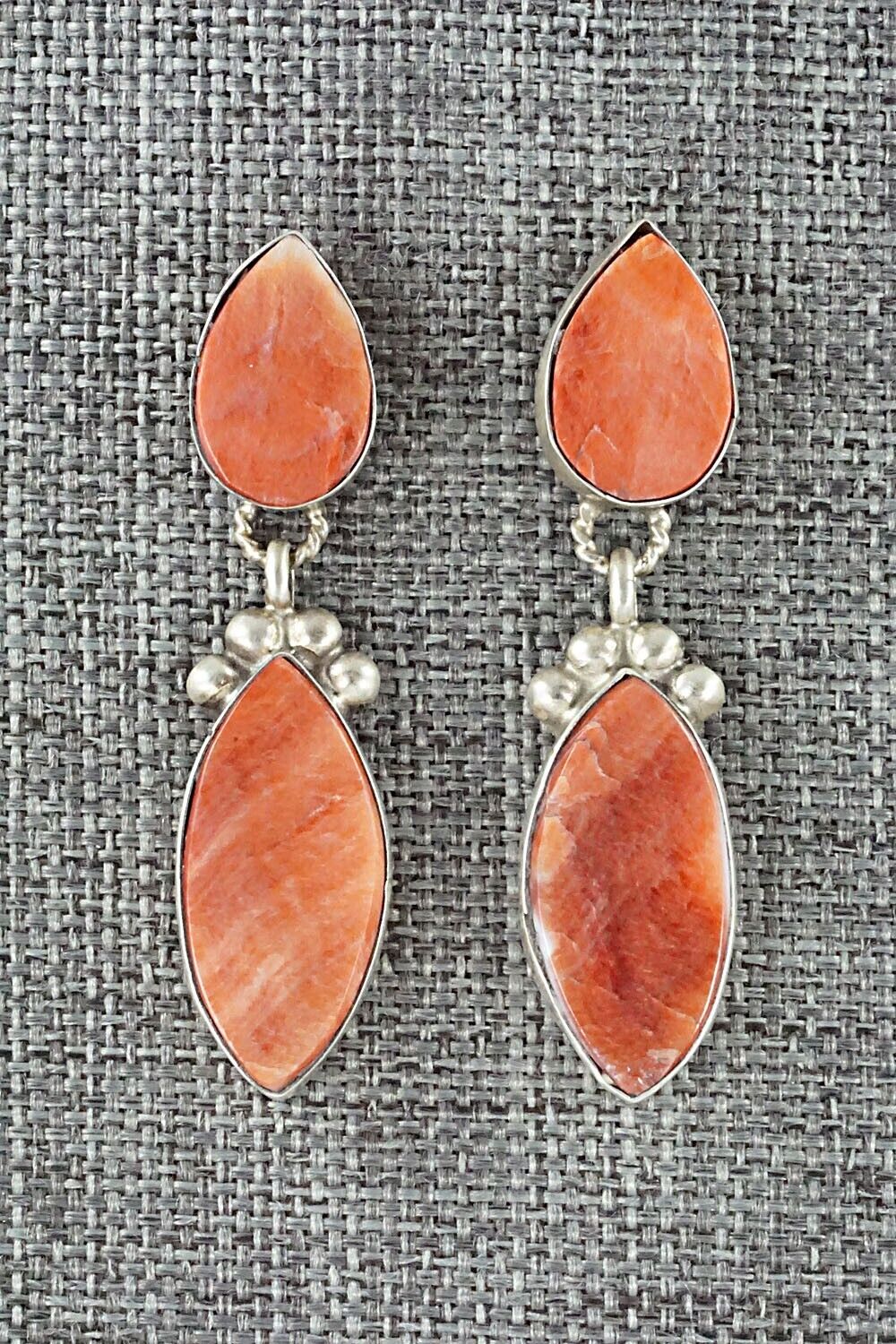 Spiny Oyster & Sterling Silver Earrings - Selina Warner