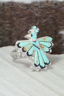 Turquoise & Sterling Silver Ring - Michelle Peina - Size 8