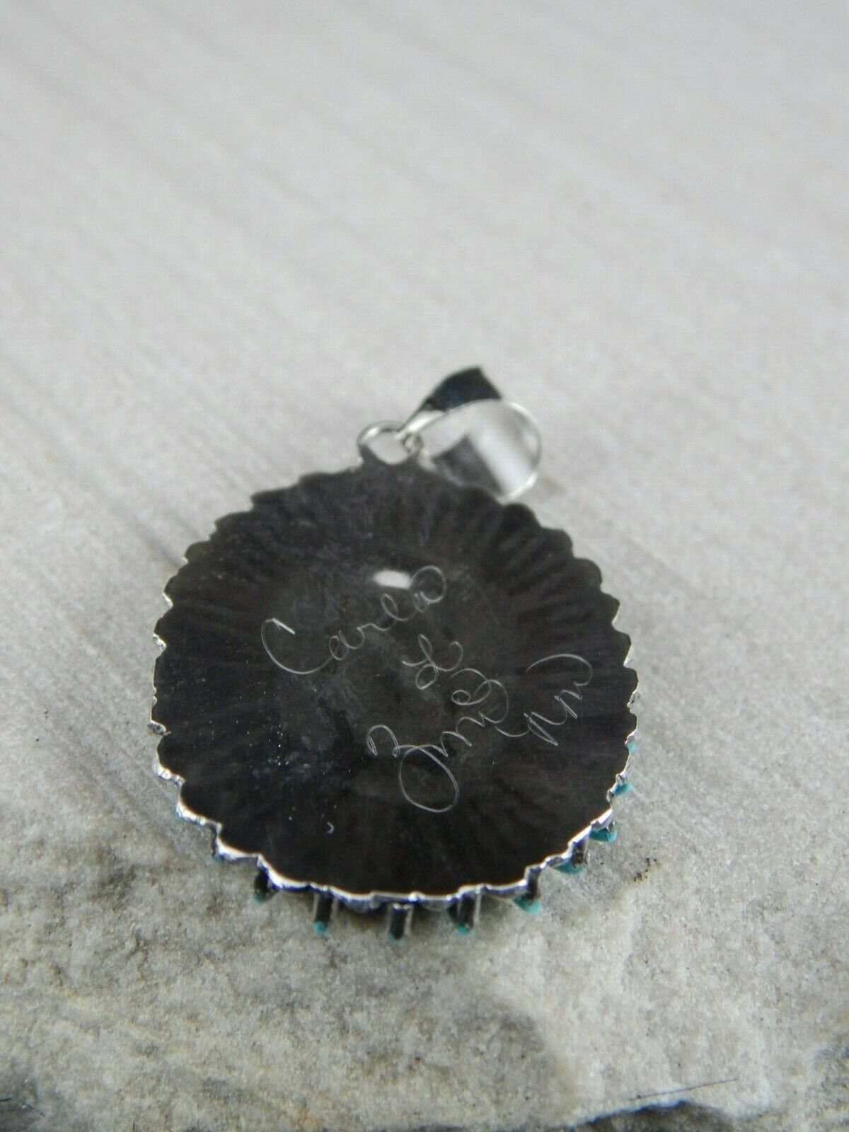 Zuni Turquoise & Sterling Silver Pendant - Carla Laconsello - High Lonesome Trading