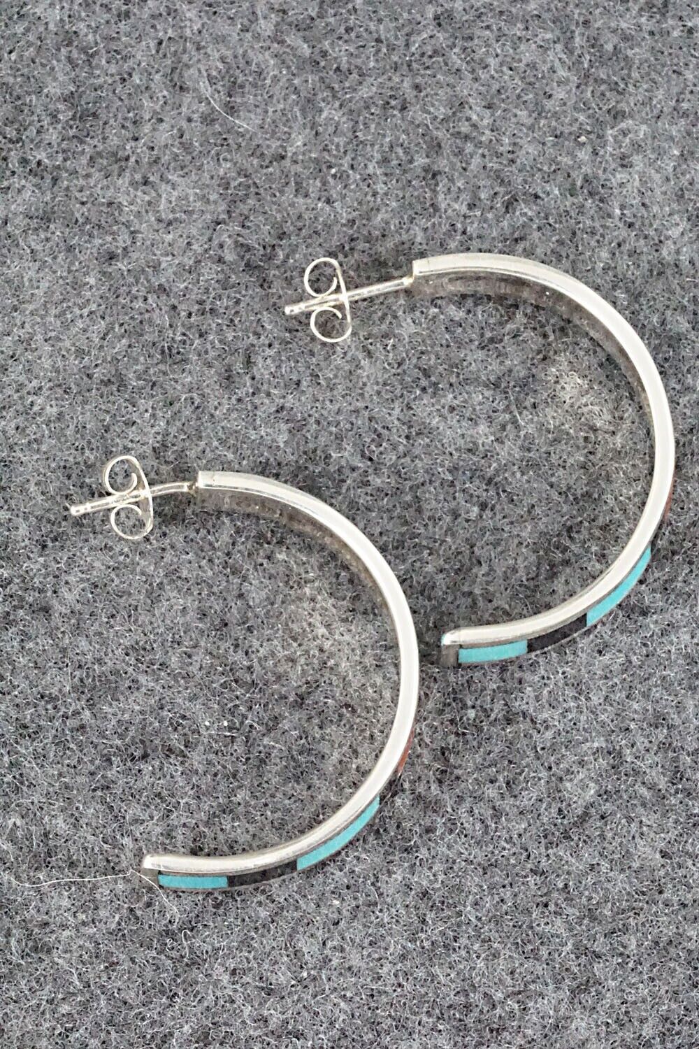 Multi Stone Inlay & Sterling Silver Earrings - Robin Chavez