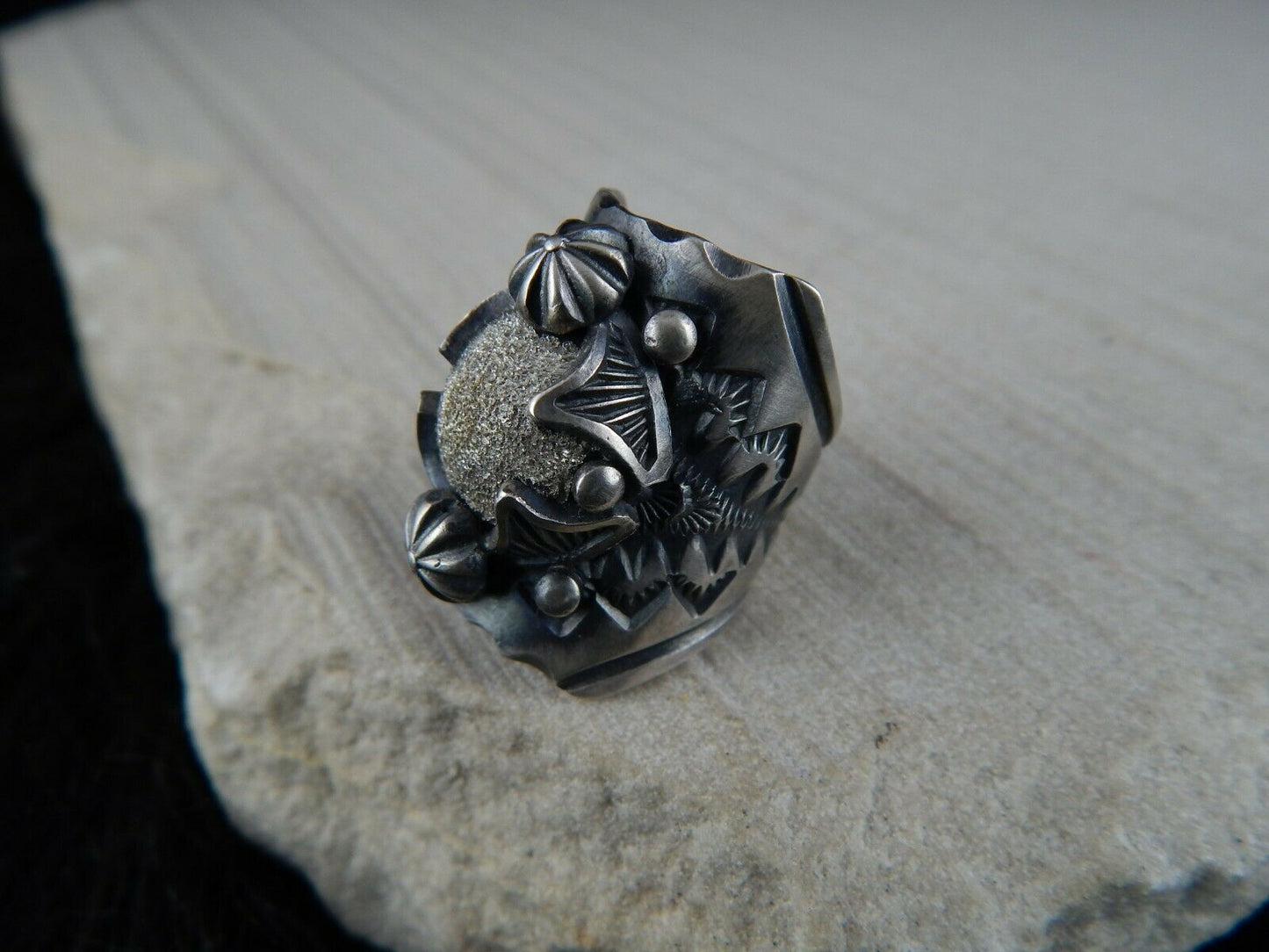 Navajo Sterling Silver Ring - Delbert Gordon - Native American - Size 7.5 - High Lonesome Trading