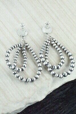 Sterling Silver Navajo Pearl Earrings - Jan Mariano