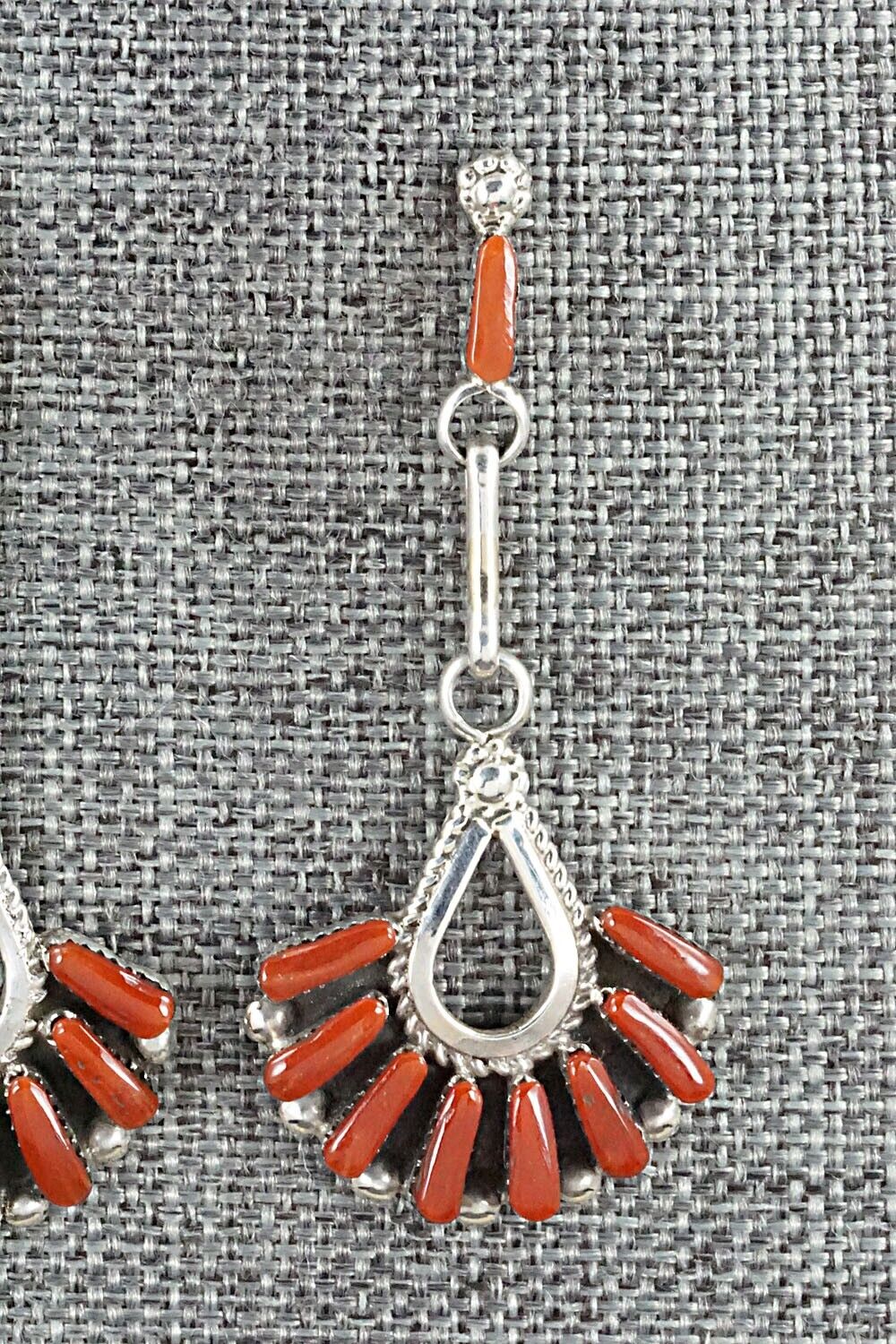 Coral & Sterling Silver Earrings - Carlene Hattie
