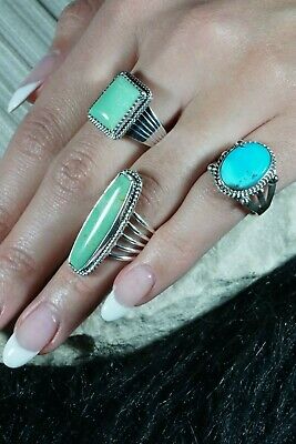 Navajo Turquoise and Sterling Silver Ring - Danny Kenneth - Size 6.75 - High Lonesome Trading