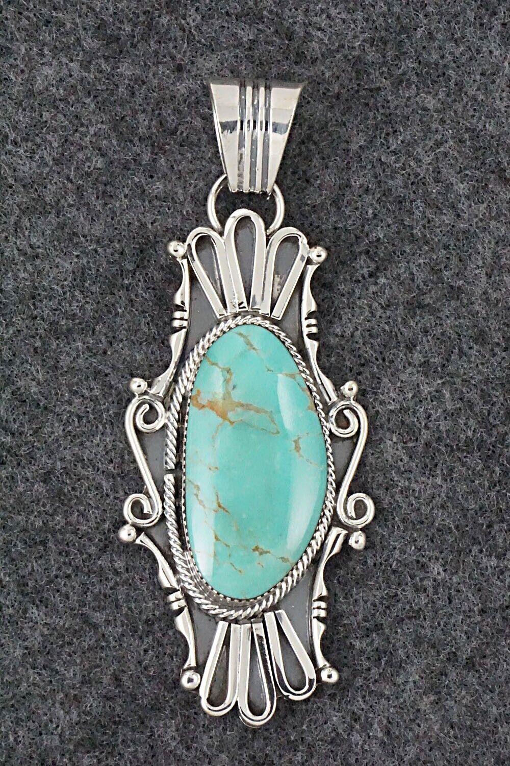 Turquoise & Sterling Silver Pendant - Sheena Jack