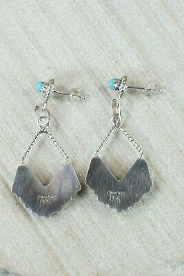 Zuni Turquoise & Sterling Silver Earrings - Davis Kaamasee