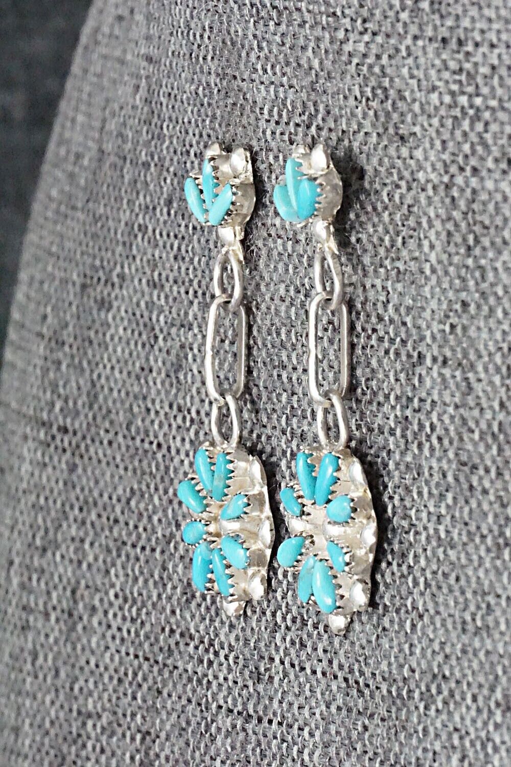 Turquoise & Sterling Silver Earrings - David Leekity