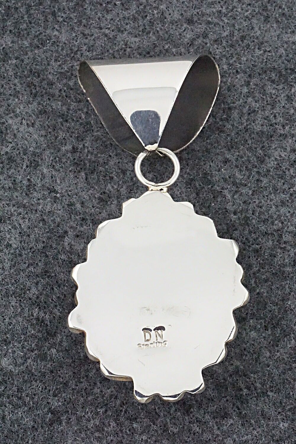 White Buffalo & Sterling Silver Pendant - Donavan Nez