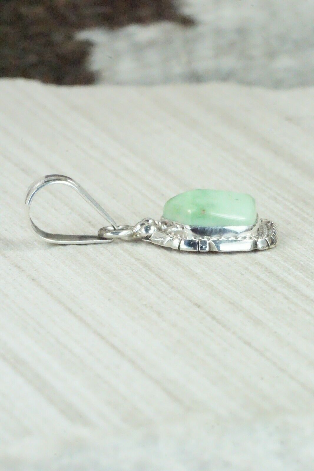 Turquoise and Sterling Silver Pendant - Samuel Yellowhair - High Lonesome Trading