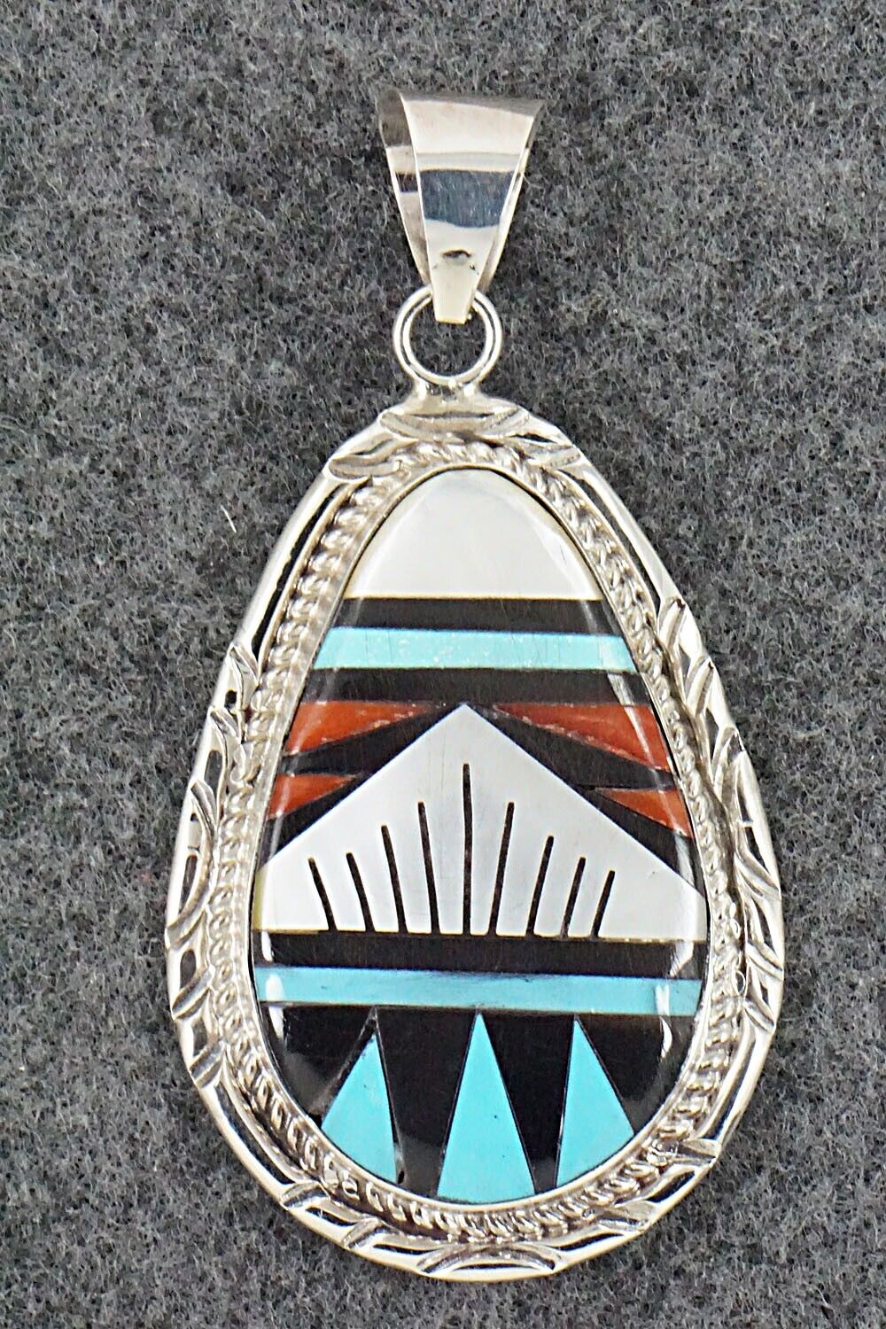 Multi Stone & Sterling Silver Pendant - Gladys Lamy