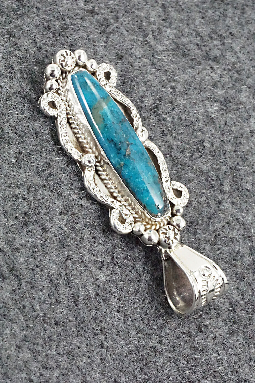 Turquoise and Sterling Silver Pendant - Bobby Platero