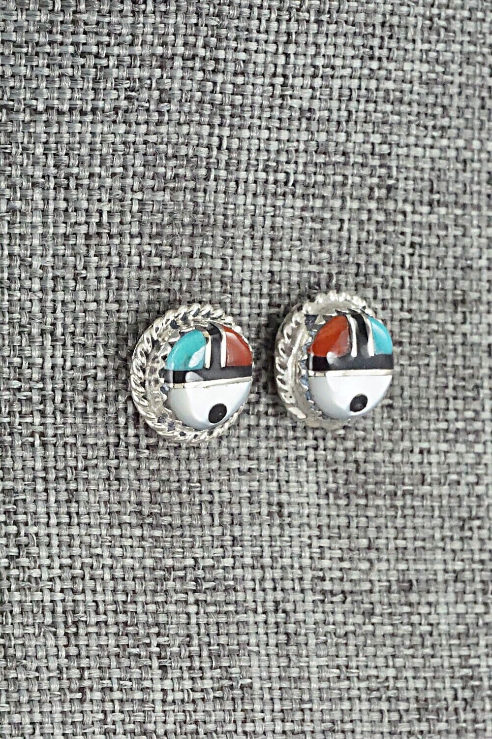 Multi Stone Inlay & Sterling Silver Earrings - Elvira Kiyite