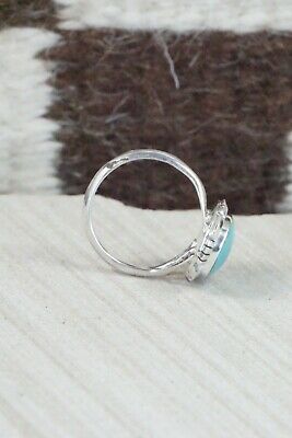 Turquoise & Sterling Silver Ring - Amos Begay - Size 8