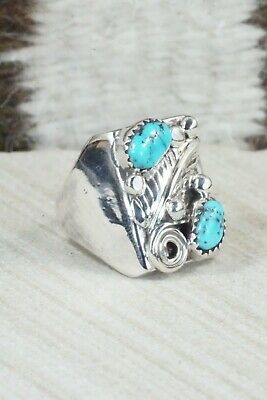 Turquoise & Sterling Silver Ring - Wilbur Myers - Size 9