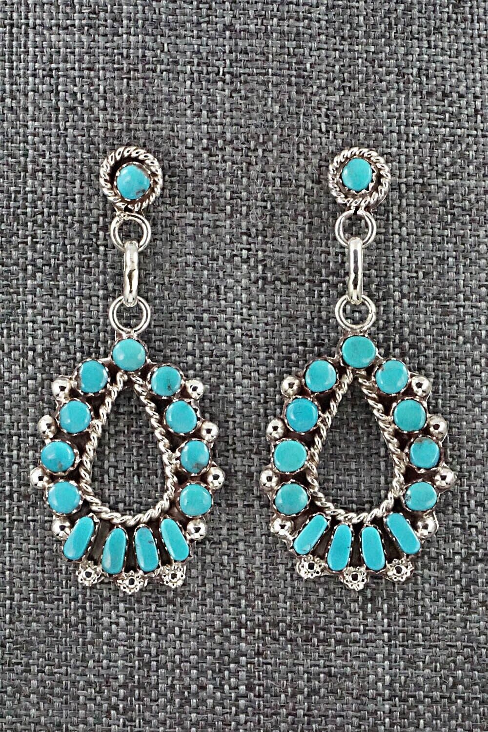 Turquoise & Sterling Silver Earrings - Vangie Tsabetsaye
