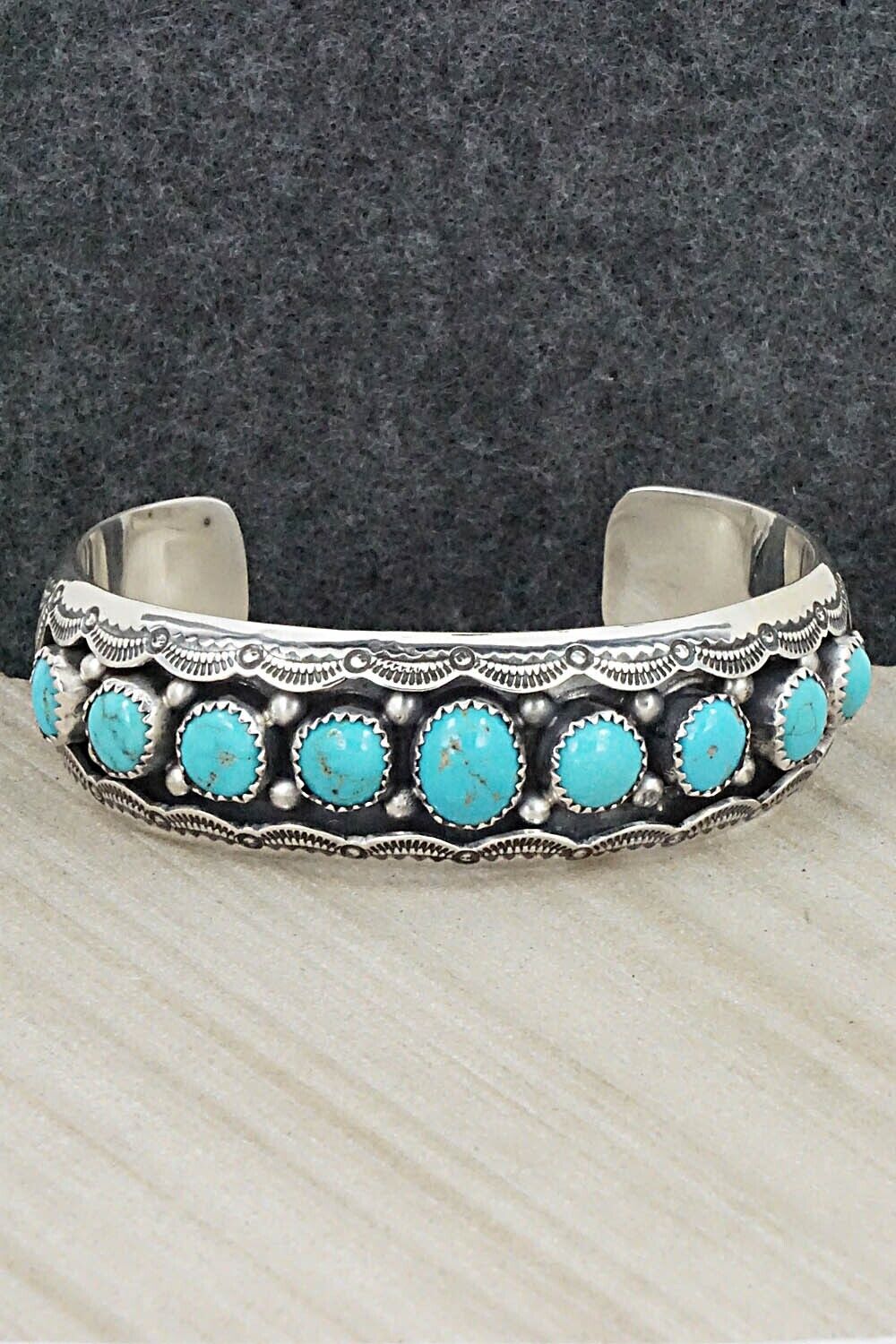 Turquoise & Sterling Silver Bracelet - Wilbert Muskett
