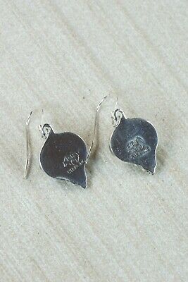 Navajo Onyx & Sterling Silver Earrings - Verley Betone
