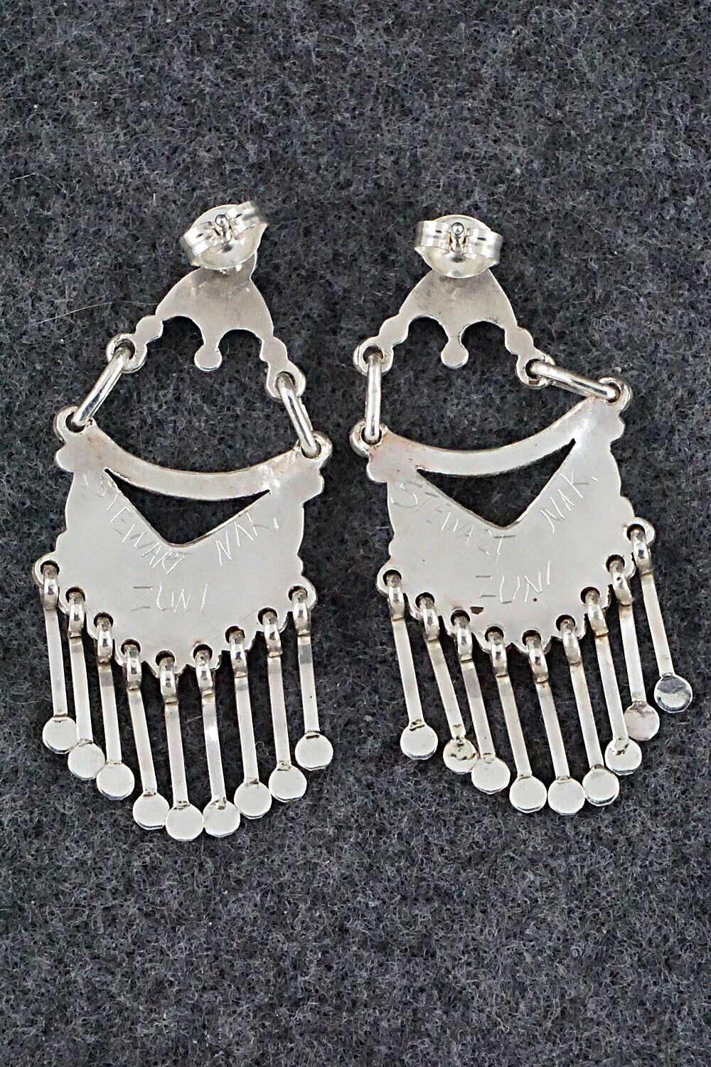 Turquoise & Sterling Silver Earrings - Stewart Nakatewa