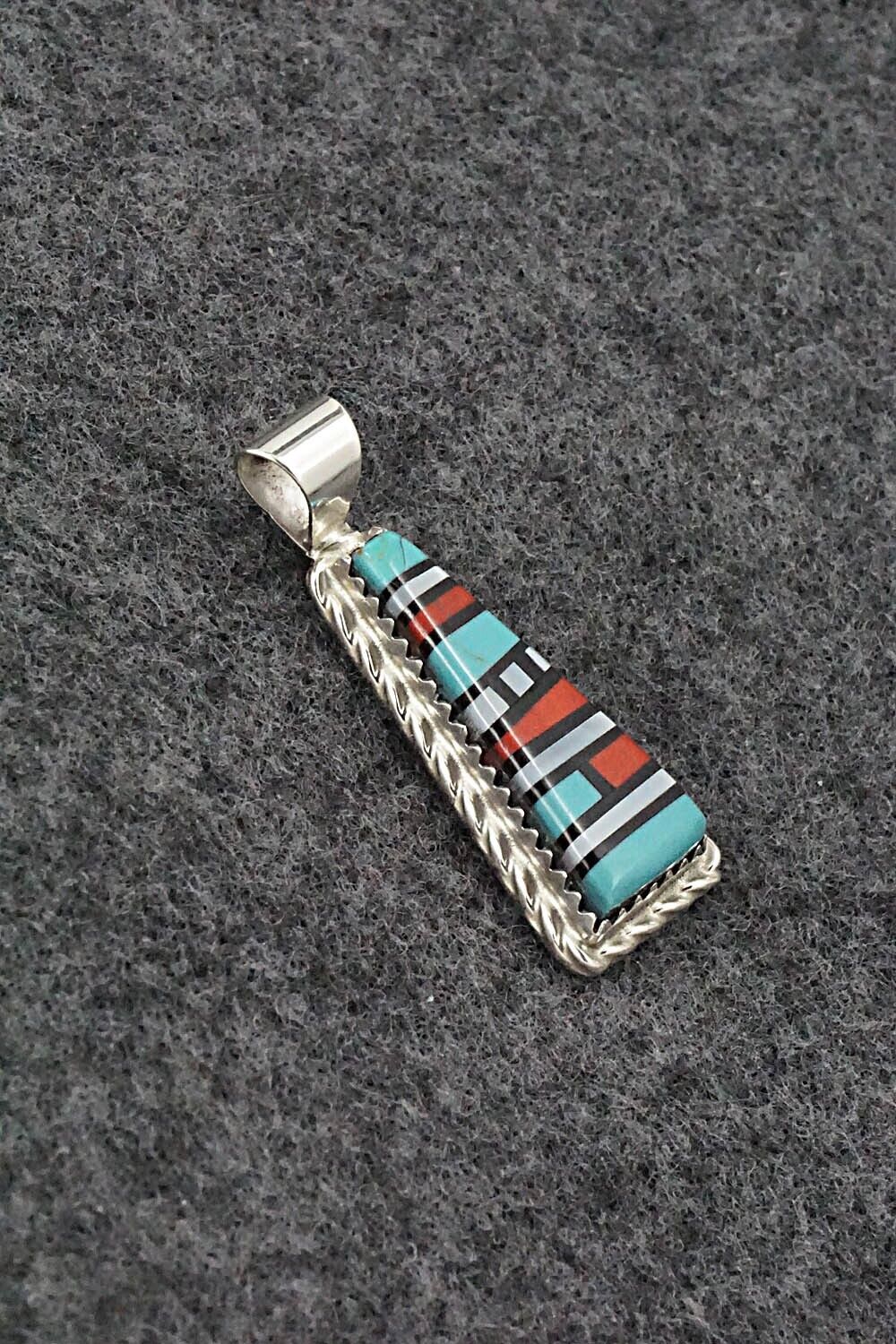 Multi Stone & Sterling Silver Pendant - Victor Martza