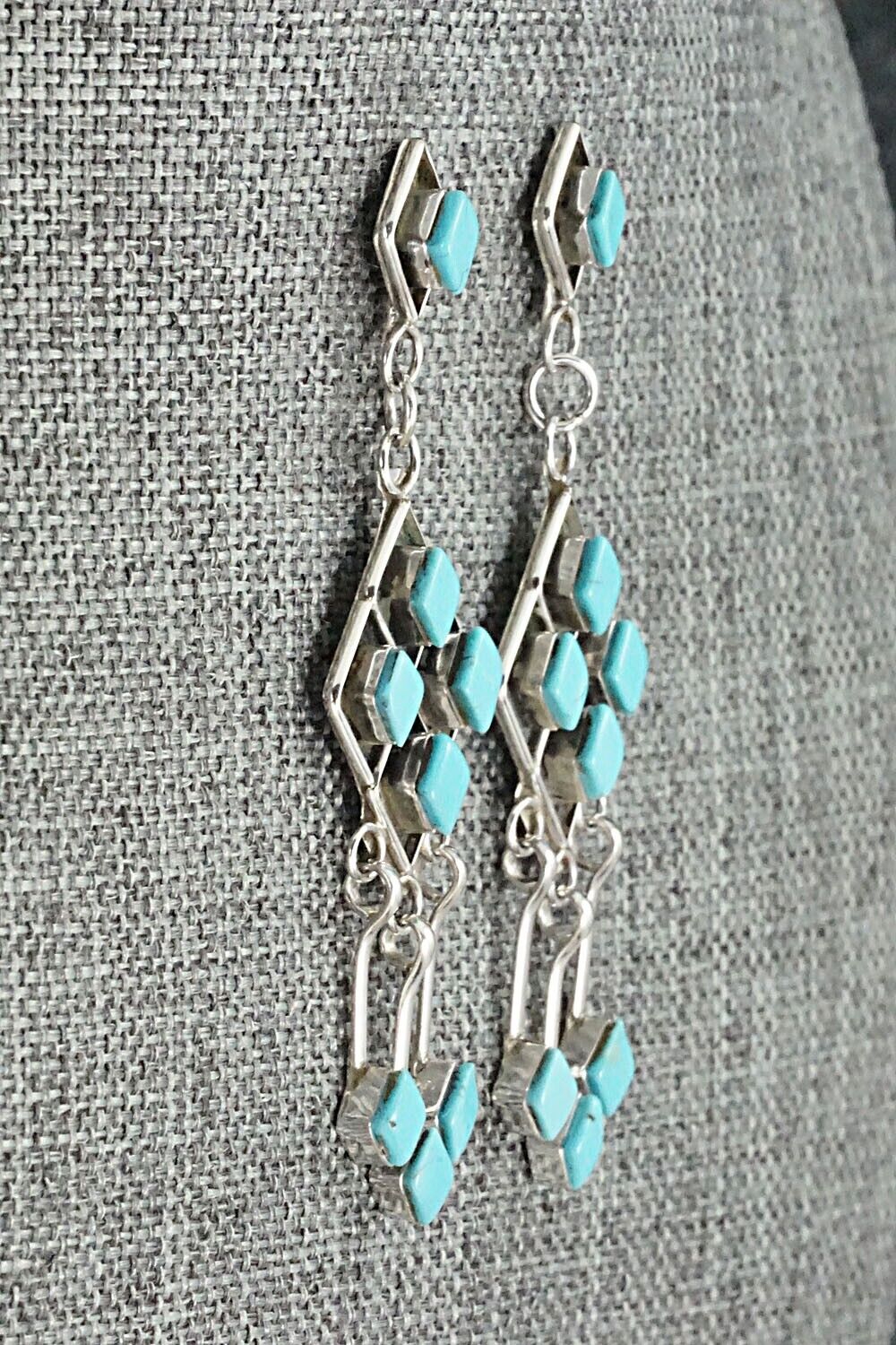 Turquoise & Sterling Silver Earrings - Priscilla Chavez