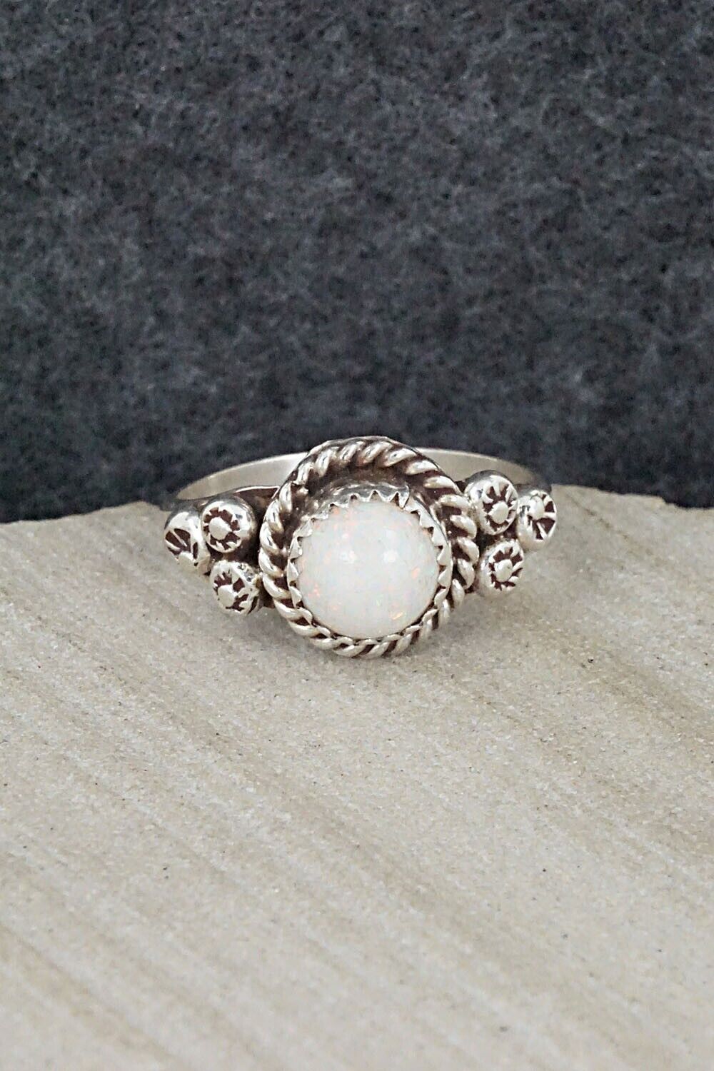 Opalite & Sterling Silver Ring - Freda Martinez - Size 8