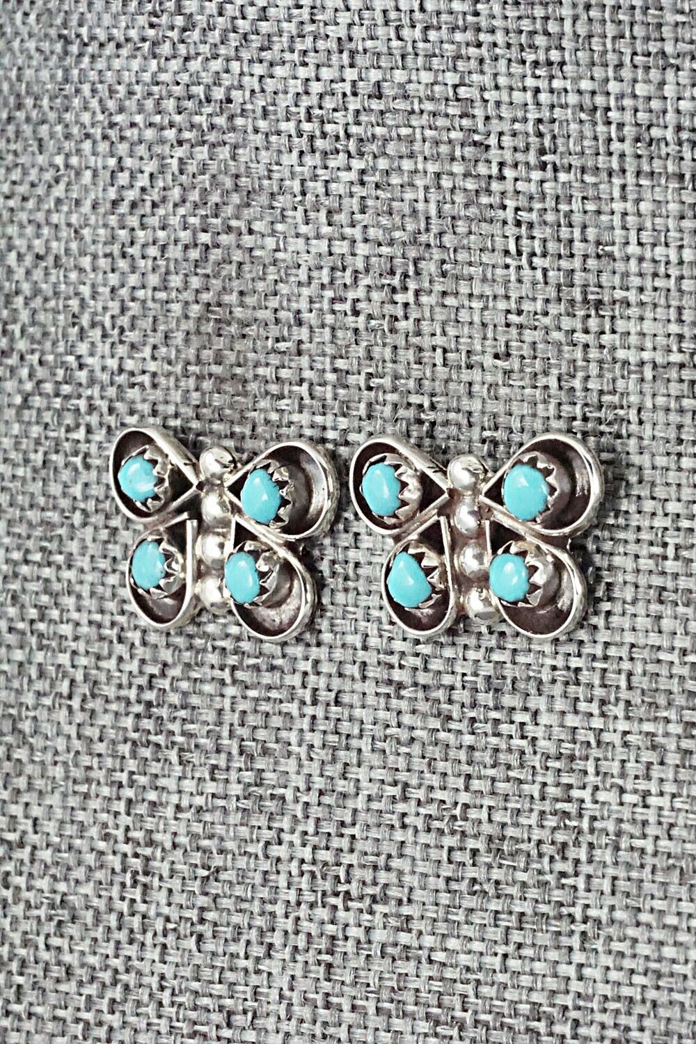 Turquoise & Sterling Silver Earrings - Gloria Lonasee