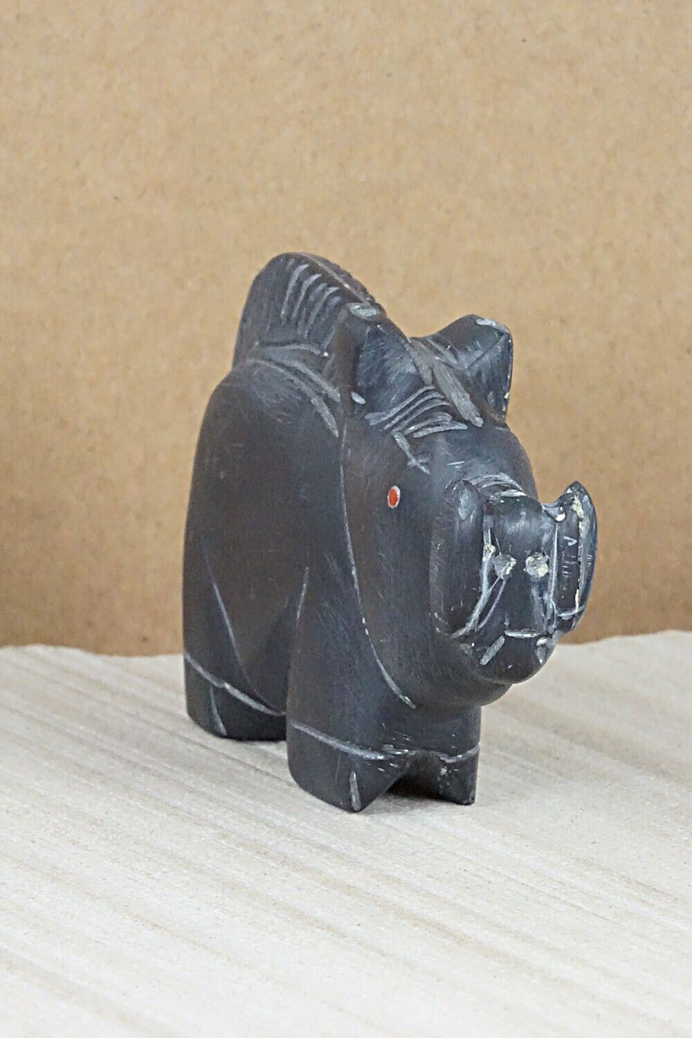 Razorback Hog Zuni Fetish Carving - Louise Ponchuella