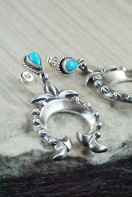 Turquoise & Sterling Silver Earrings - Lee Shorty