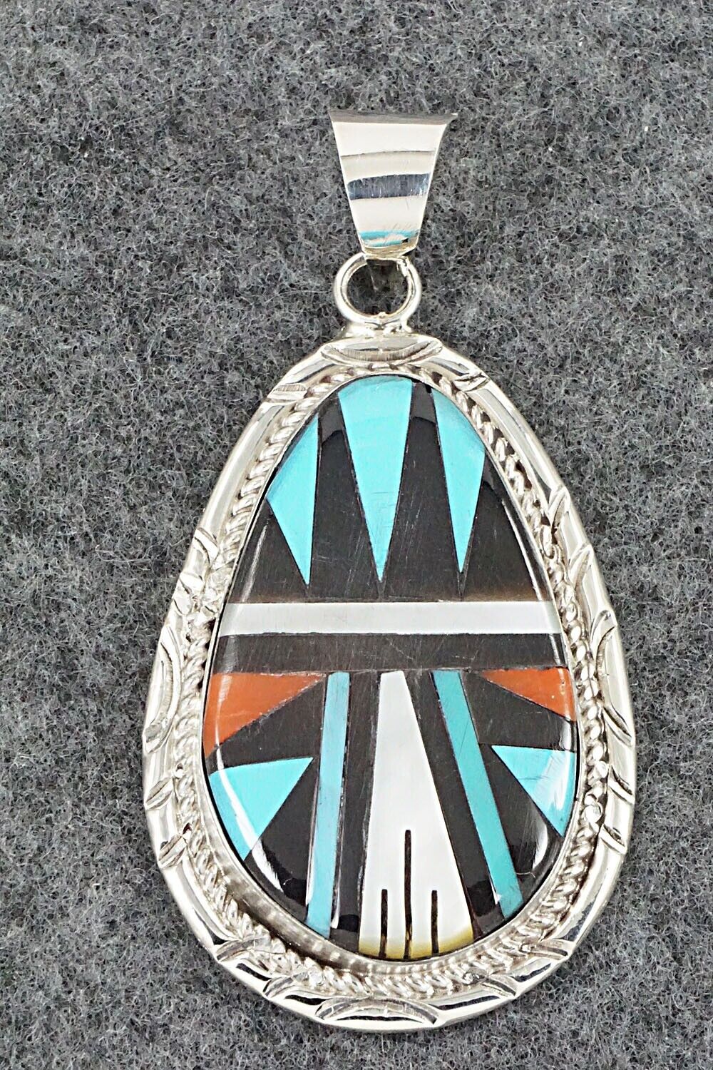 Multi Stone & Sterling Silver Pendant - Gladys Lamy