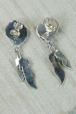 Navajo Amber & Sterling Silver Earrings - Annie Spencer