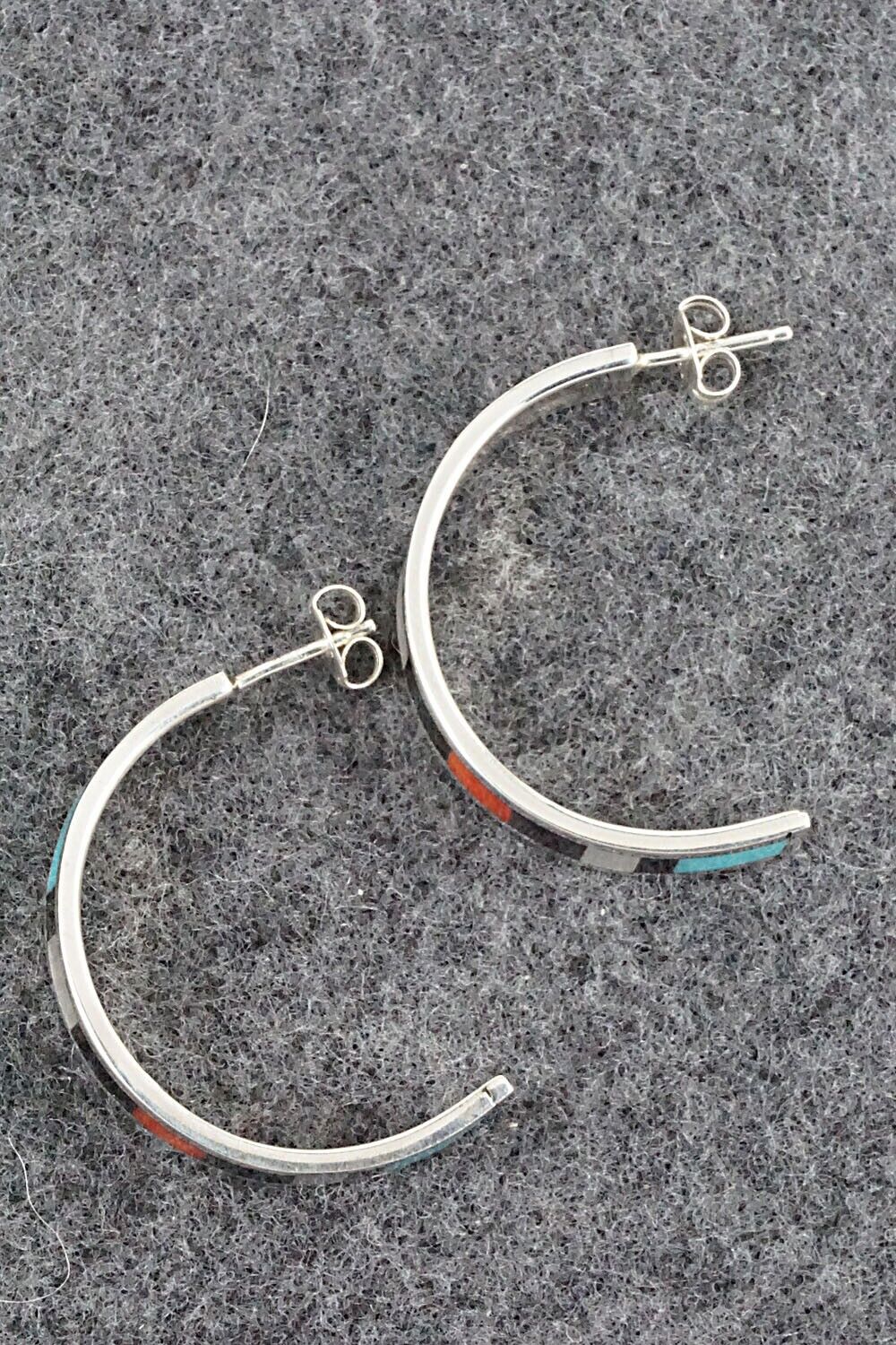 Multi Stone Inlay & Sterling Silver Earrings - Robin Chavez