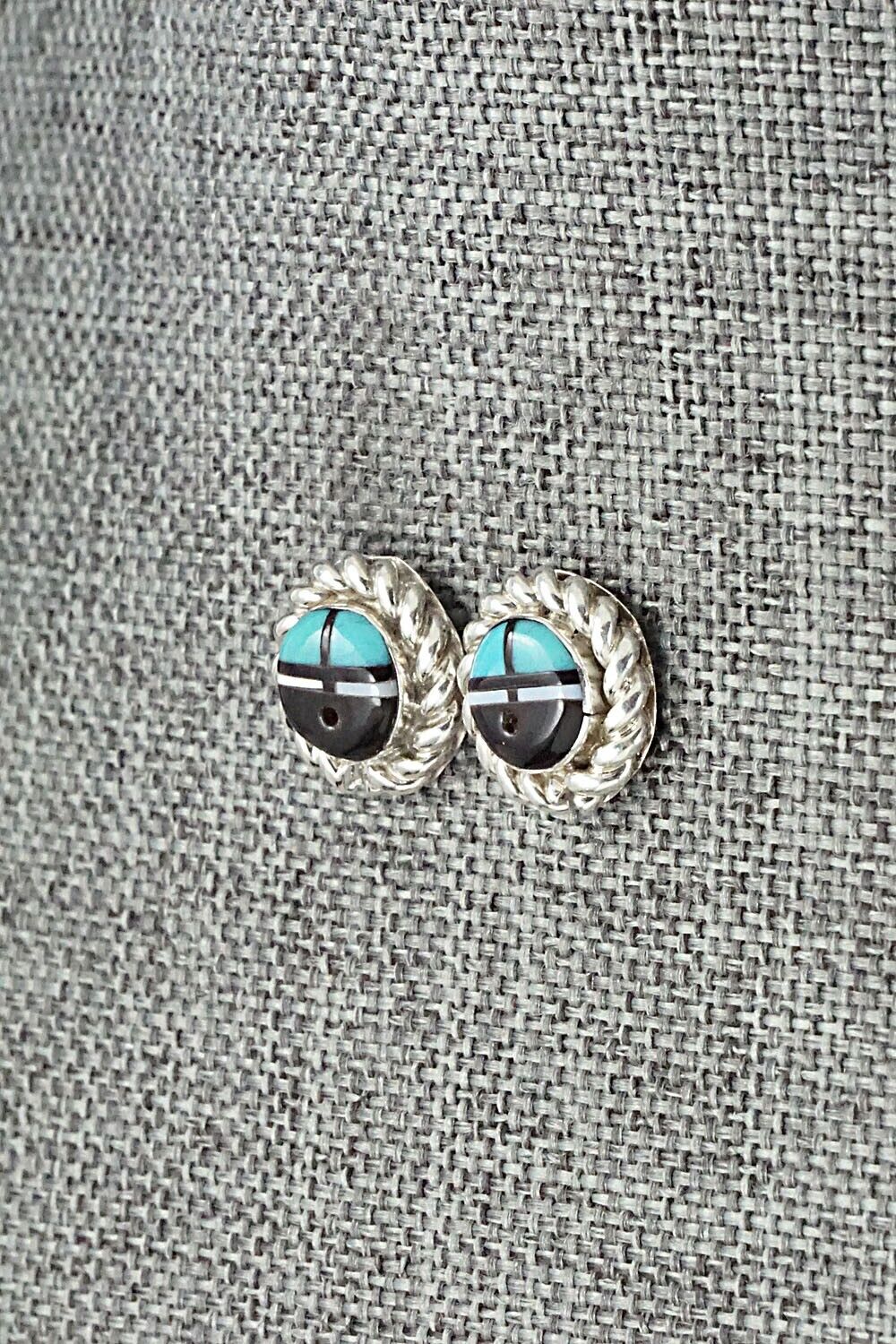 Multi Stone Inlay & Sterling Silver Earrings - Dave Lalio