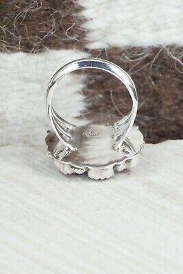 Turquoise, Coral & Sterling Silver Ring - Roberta Begay - 6.75 - High Lonesome Trading