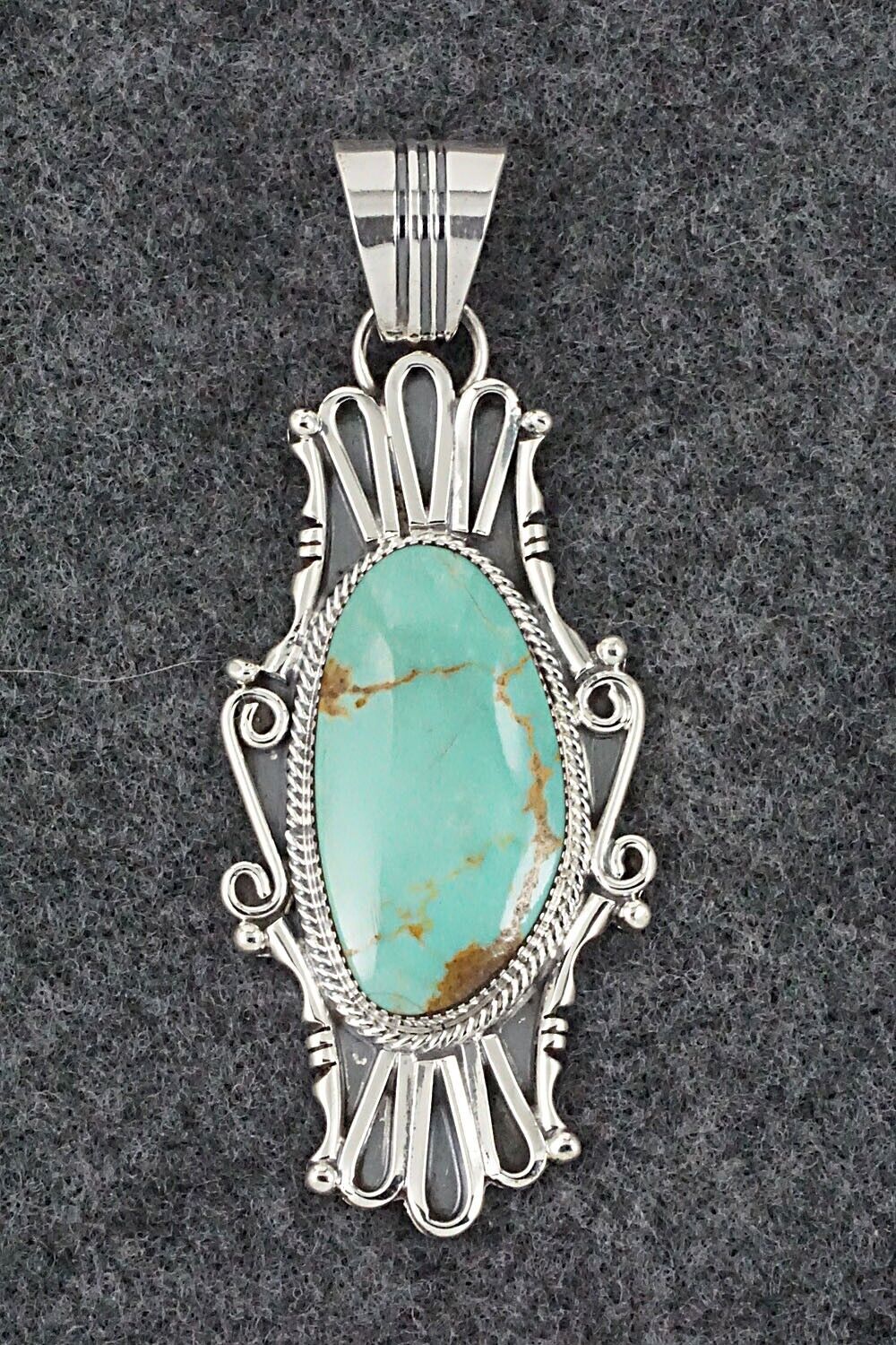 Turquoise & Sterling Silver Pendant - Sheena Jack