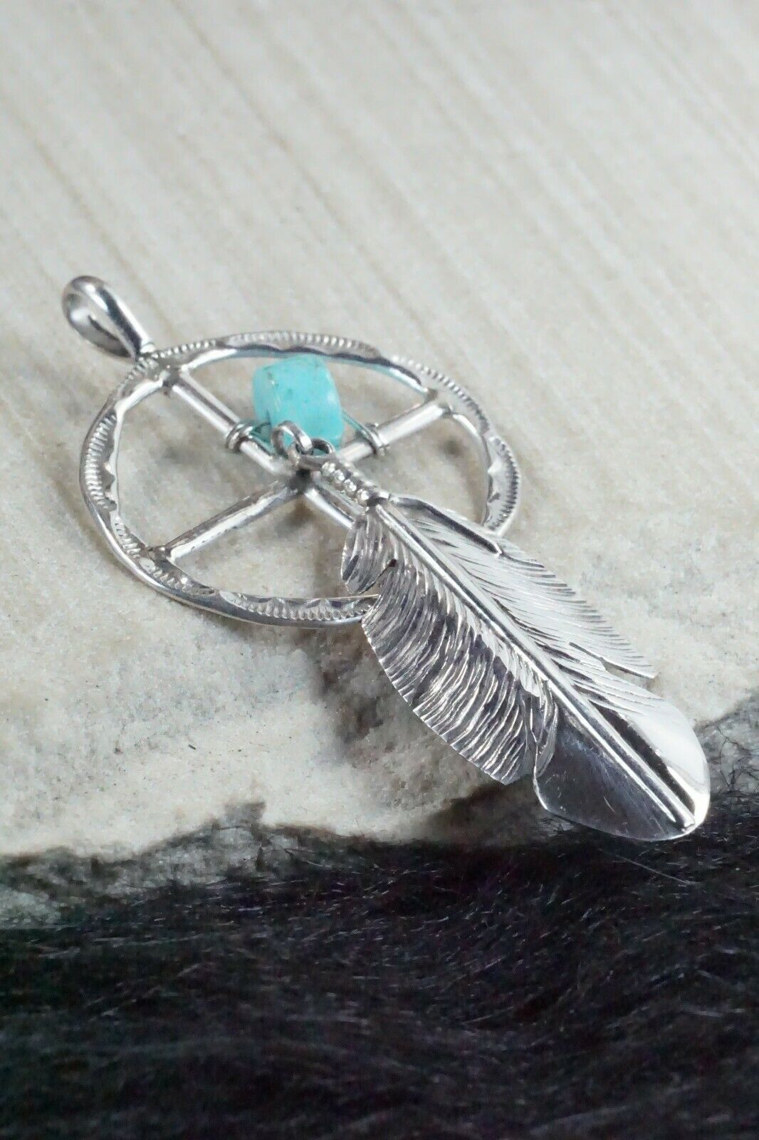 Turquoise & Sterling Silver Pendant - Ben Begay