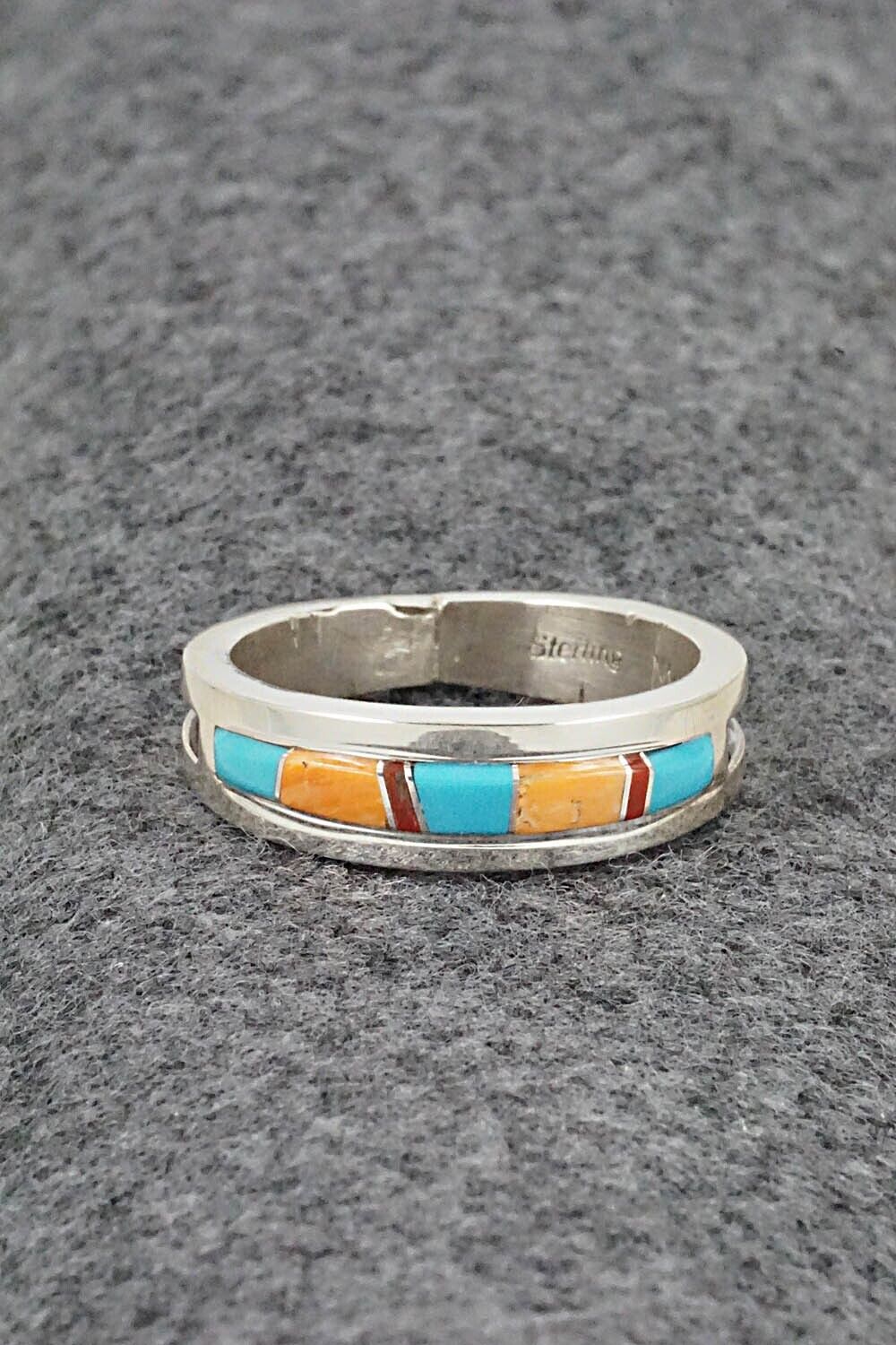 Multi-Stone & Sterling Silver Inlay Ring - Wilbert Muskett Jr. - Size 11