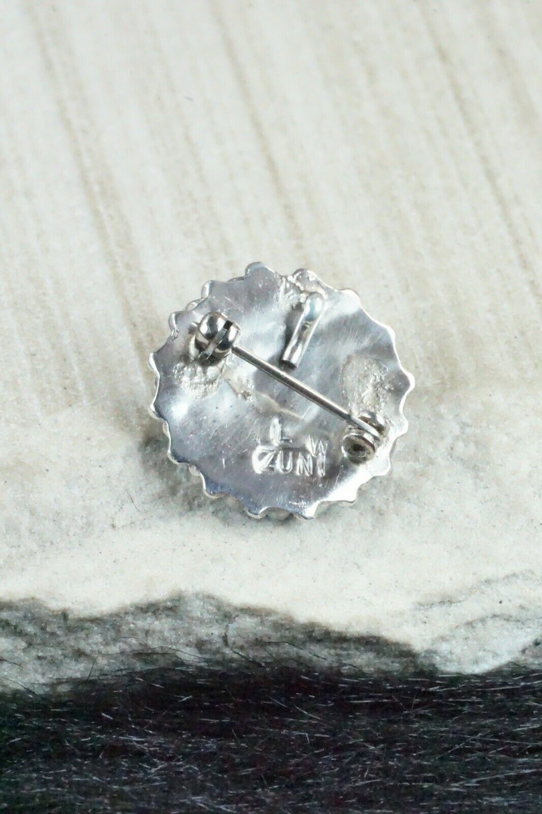 Turquoise & Sterling Silver Pendant / Pin - Lorencita Walela - High Lonesome Trading