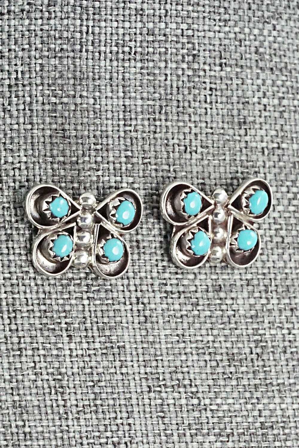 Turquoise & Sterling Silver Earrings - Gloria Lonasee