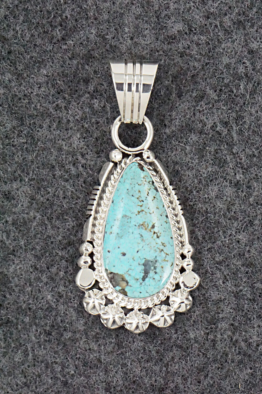 Turquoise and Sterling Silver Pendant - Bobby Platero