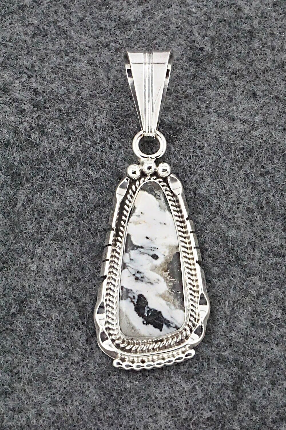 White Buffalo & Sterling Silver Pendant - Samuel Yellowhair